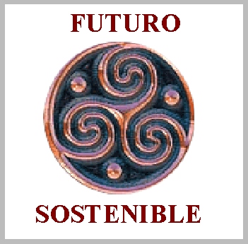 S�mbolo Celta conocido como Triskel.- consistente en tres espirales unidas que alud�a las tres naturalezas del alma humana (o los tres elementos sagrados: tierra, mar y cielo).   Son tres espirales que entran y salen en el c�rculo representando con estos dos sentidos de giro la dualidad de las fuerzas que est�n en permanente interacci�n en la naturaleza y por su n�mero (el tres), el equilibrio. El n�mero de elementos que lo conforman es de de nueve (dos veces tres espirales y tres c�rculos interiores) m�s el circulo exterior conforman el diez, el n�mero perfecto